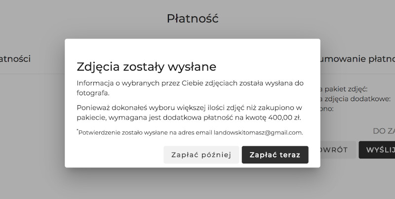 Potwierdzenie złożenia zamówienia w Photonesto